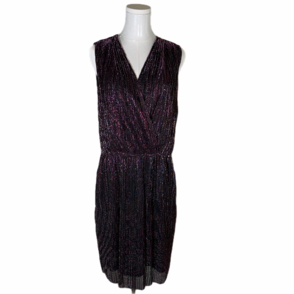 MM Couture by Miss Me Elegant Purple metallic Sparkly Sleeveless Dress Size L